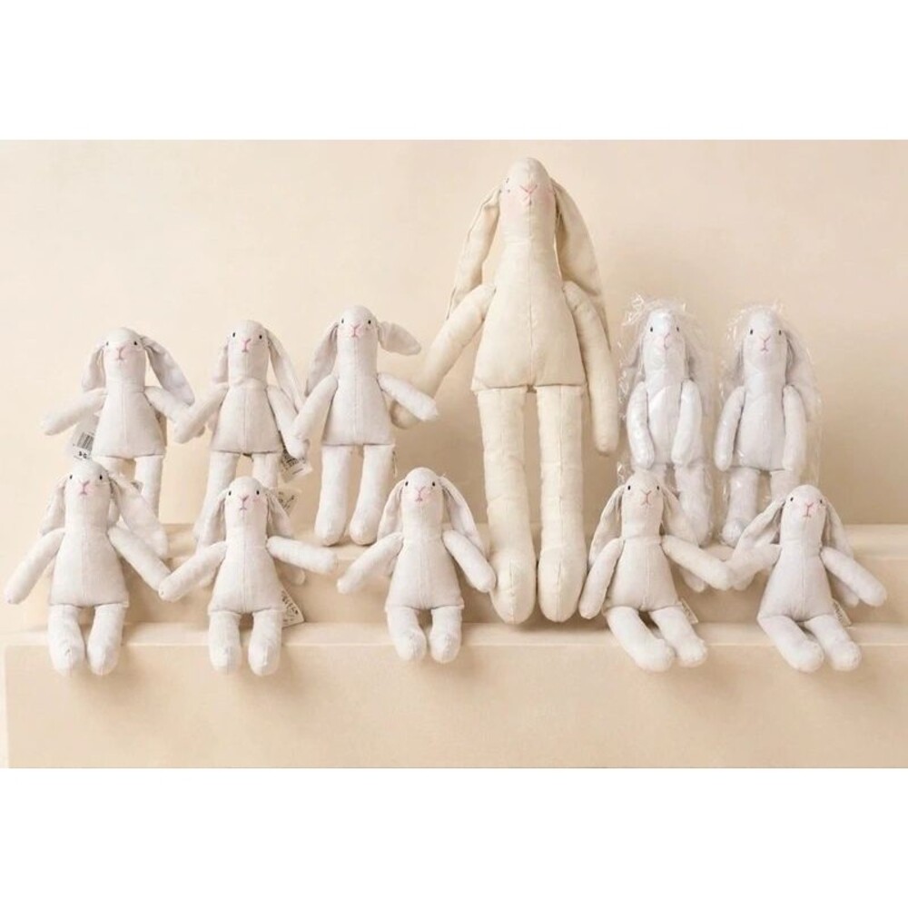 Lot of 12 Unfinished Fabric Rabbit Figures DIY Farmhouse Arts & Crafts Dolls
